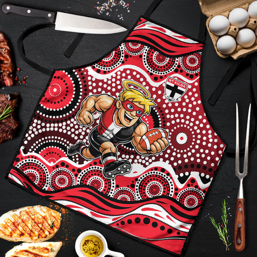 St Kilda Saints Apron Aboriginal Dot Pattern - Football Mascot Heritage Pride