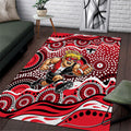 St Kilda Saints Area Rug Aboriginal Dot Pattern - Football Mascot Heritage Pride