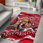 St Kilda Saints Area Rug Aboriginal Dot Pattern - Football Mascot Heritage Pride