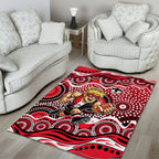 St Kilda Saints Area Rug Aboriginal Dot Pattern - Football Mascot Heritage Pride