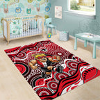St Kilda Saints Area Rug Aboriginal Dot Pattern - Football Mascot Heritage Pride