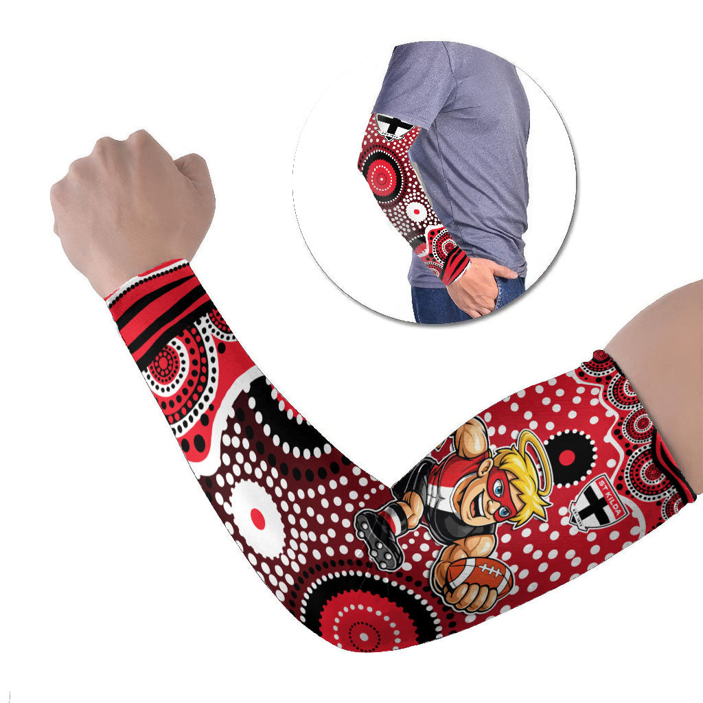 St Kilda Saints Arm Sleeves Aboriginal Dot Pattern - Football Mascot Heritage Pride