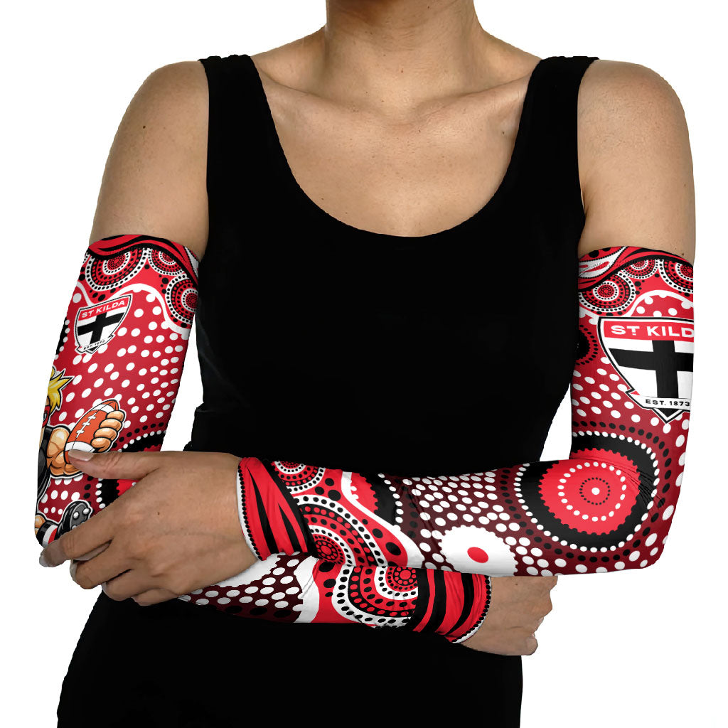 St Kilda Saints Arm Sleeves Aboriginal Dot Pattern - Football Mascot Heritage Pride