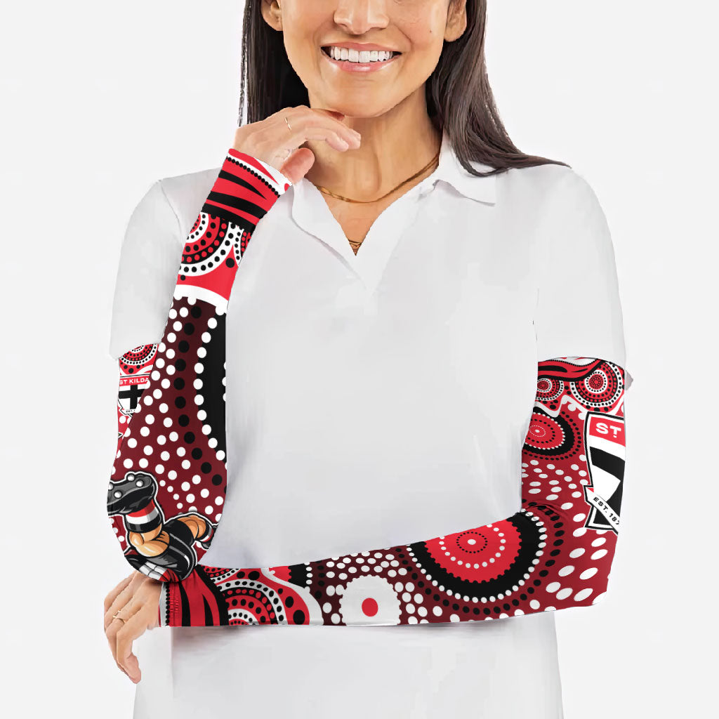 St Kilda Saints Arm Sleeves Aboriginal Dot Pattern - Football Mascot Heritage Pride