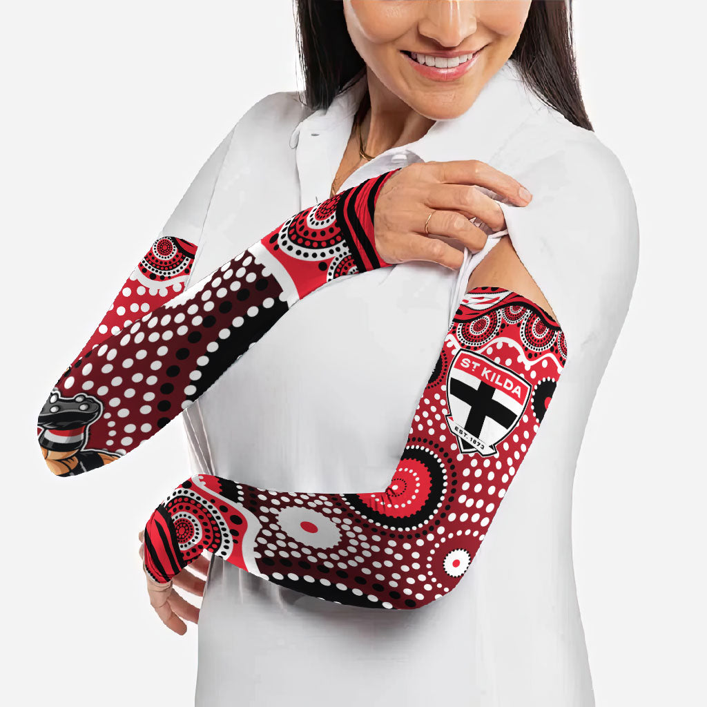 St Kilda Saints Arm Sleeves Aboriginal Dot Pattern - Football Mascot Heritage Pride