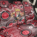 St Kilda Saints Back Car Seat Cover Aboriginal Dot Pattern - Football Mascot Heritage Pride