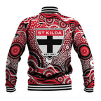St Kilda Saints Baseball Jacket Aboriginal Dot Pattern - Football Mascot Heritage Pride