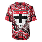 St Kilda Saints Baseball Jersey Aboriginal Dot Pattern - Football Mascot Heritage Pride