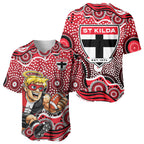 St Kilda Saints Baseball Jersey Aboriginal Dot Pattern - Football Mascot Heritage Pride