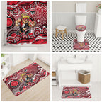 St Kilda Saints Bathroom Set Aboriginal Dot Pattern - Football Mascot Heritage Pride