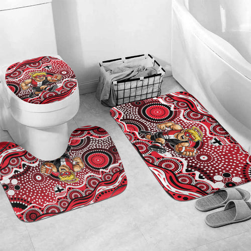 St Kilda Saints Bathroom Set Aboriginal Dot Pattern - Football Mascot Heritage Pride
