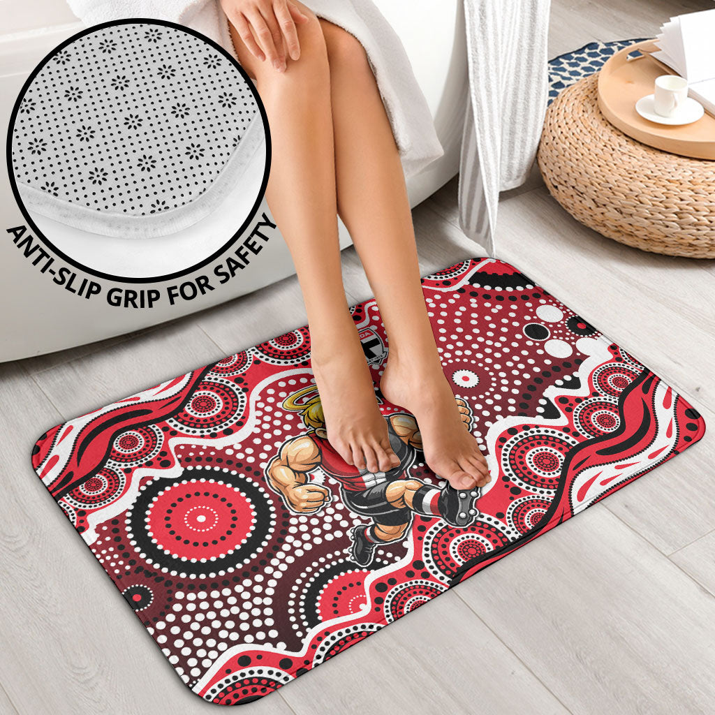 St Kilda Saints Bathroom Set Aboriginal Dot Pattern - Football Mascot Heritage Pride