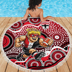 St Kilda Saints Beach Blanket Aboriginal Dot Pattern - Football Mascot Heritage Pride