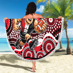 St Kilda Saints Beach Blanket Aboriginal Dot Pattern - Football Mascot Heritage Pride