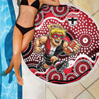 St Kilda Saints Beach Blanket Aboriginal Dot Pattern - Football Mascot Heritage Pride