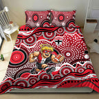 St Kilda Saints Bedding Set Aboriginal Dot Pattern - Football Mascot Heritage Pride