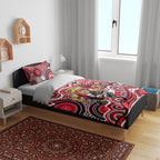 St Kilda Saints Bedding Set Aboriginal Dot Pattern - Football Mascot Heritage Pride