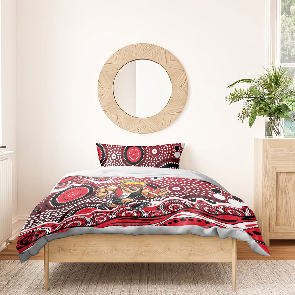 St Kilda Saints Bedding Set Aboriginal Dot Pattern - Football Mascot Heritage Pride