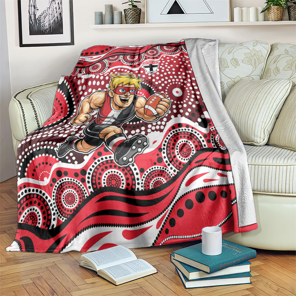 St Kilda Saints Blanket Aboriginal Dot Pattern - Football Mascot Heritage Pride