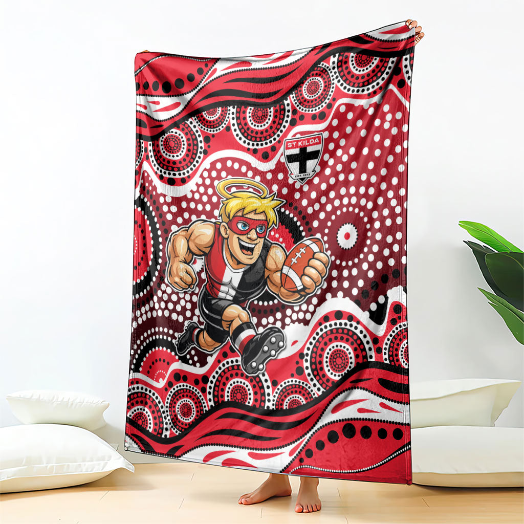 St Kilda Saints Blanket Aboriginal Dot Pattern - Football Mascot Heritage Pride