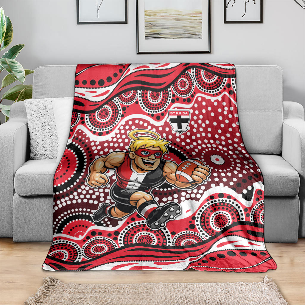 St Kilda Saints Blanket Aboriginal Dot Pattern - Football Mascot Heritage Pride