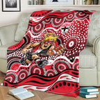 St Kilda Saints Blanket Aboriginal Dot Pattern - Football Mascot Heritage Pride