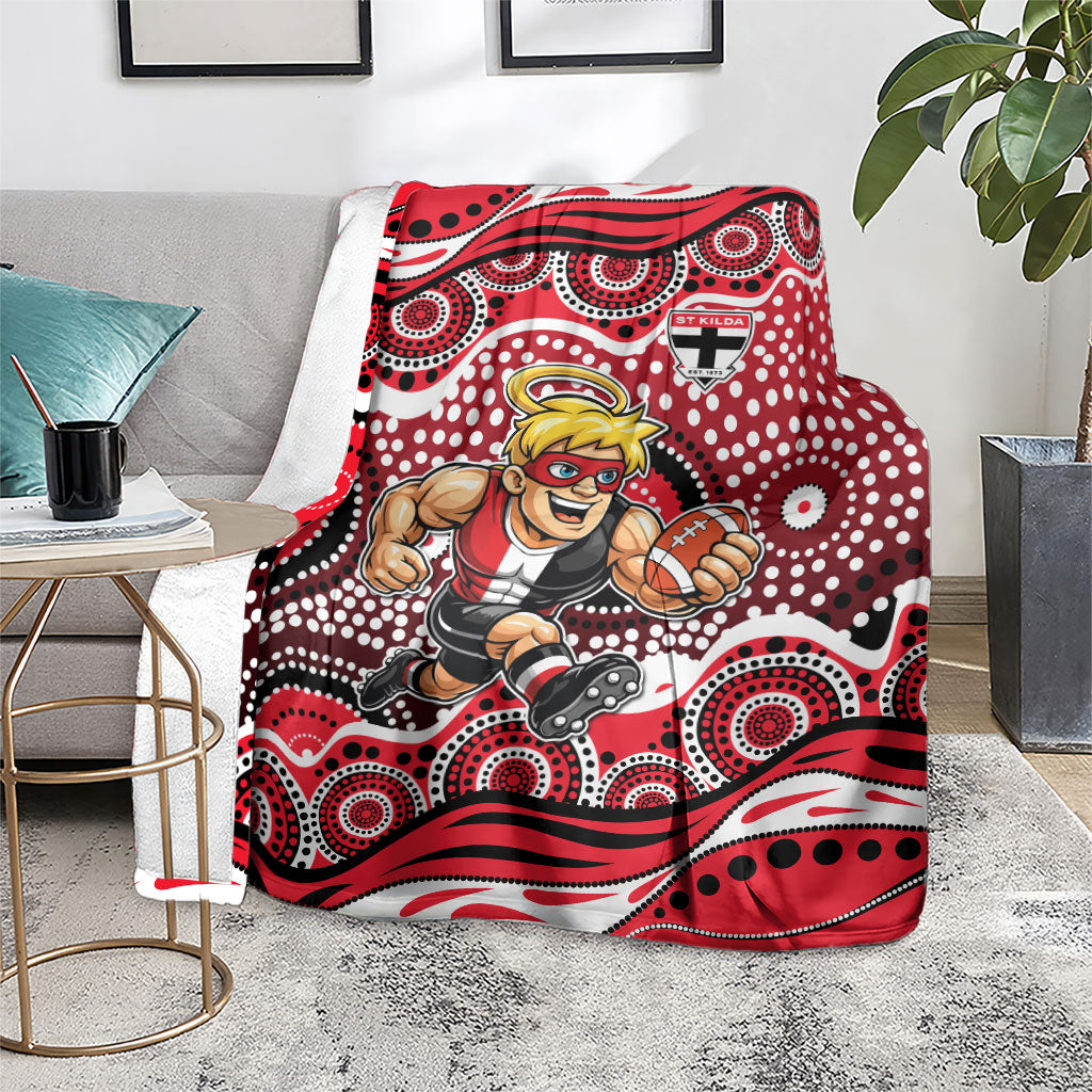St Kilda Saints Blanket Aboriginal Dot Pattern - Football Mascot Heritage Pride
