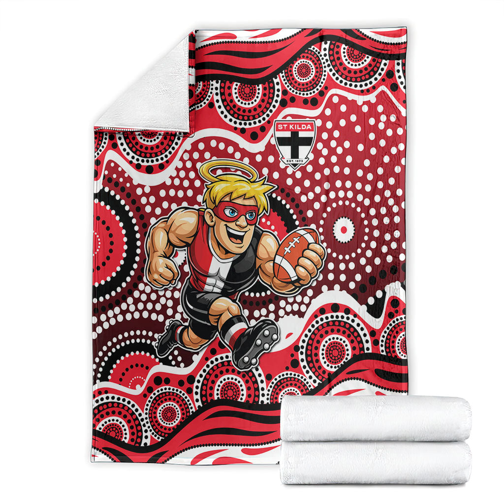 St Kilda Saints Blanket Aboriginal Dot Pattern - Football Mascot Heritage Pride