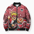 St Kilda Saints Bomber Puffer Jacket Aboriginal Dot Pattern - Football Mascot Heritage Pride