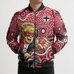 St Kilda Saints Bomber Puffer Jacket Aboriginal Dot Pattern - Football Mascot Heritage Pride