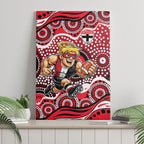 St Kilda Saints Canvas Wall Art Aboriginal Dot Pattern - Football Mascot Heritage Pride