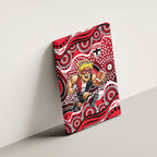 St Kilda Saints Canvas Wall Art Aboriginal Dot Pattern - Football Mascot Heritage Pride