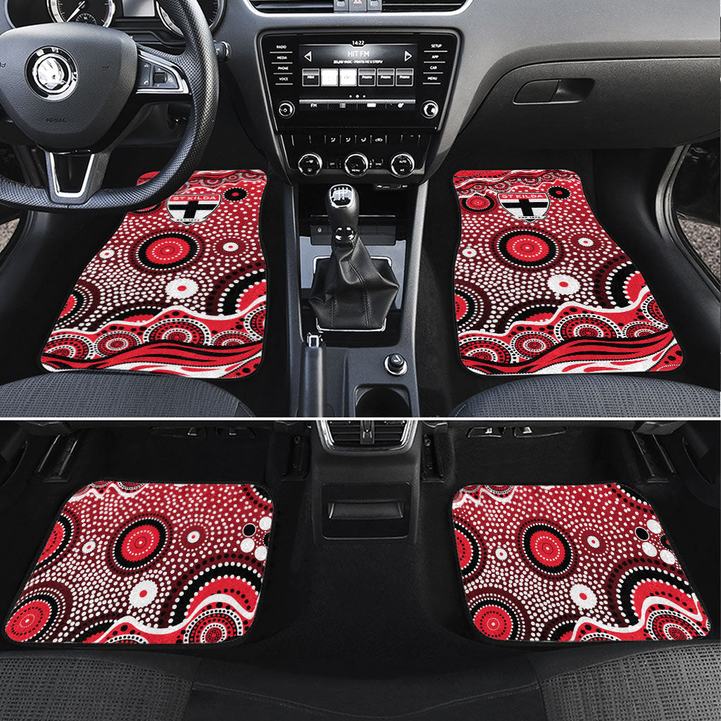 St Kilda Saints Car Mats Aboriginal Dot Pattern - Football Mascot Heritage Pride