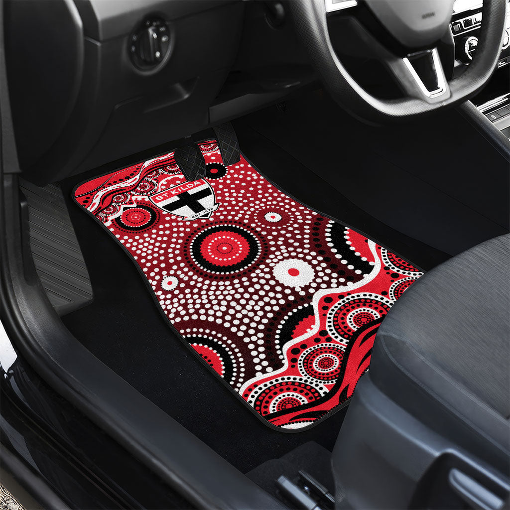 St Kilda Saints Car Mats Aboriginal Dot Pattern - Football Mascot Heritage Pride
