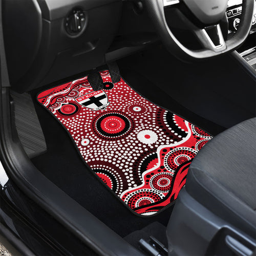 St Kilda Saints Car Mats Aboriginal Dot Pattern - Football Mascot Heritage Pride