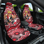 St Kilda Saints Car Seat Cover Aboriginal Dot Pattern - Football Mascot Heritage Pride