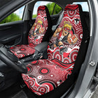 St Kilda Saints Car Seat Cover Aboriginal Dot Pattern - Football Mascot Heritage Pride