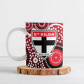 St Kilda Saints Ceramic Mug Aboriginal Dot Pattern - Football Mascot Heritage Pride