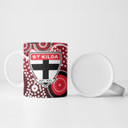 St Kilda Saints Ceramic Mug Aboriginal Dot Pattern - Football Mascot Heritage Pride