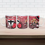 St Kilda Saints Ceramic Mug Aboriginal Dot Pattern - Football Mascot Heritage Pride