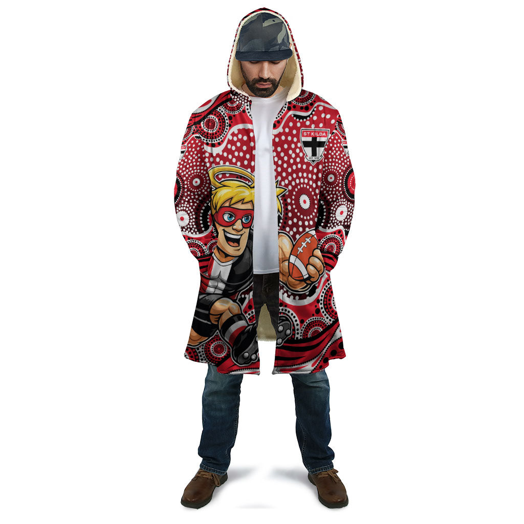 St Kilda Saints Cloak Aboriginal Dot Pattern - Football Mascot Heritage Pride
