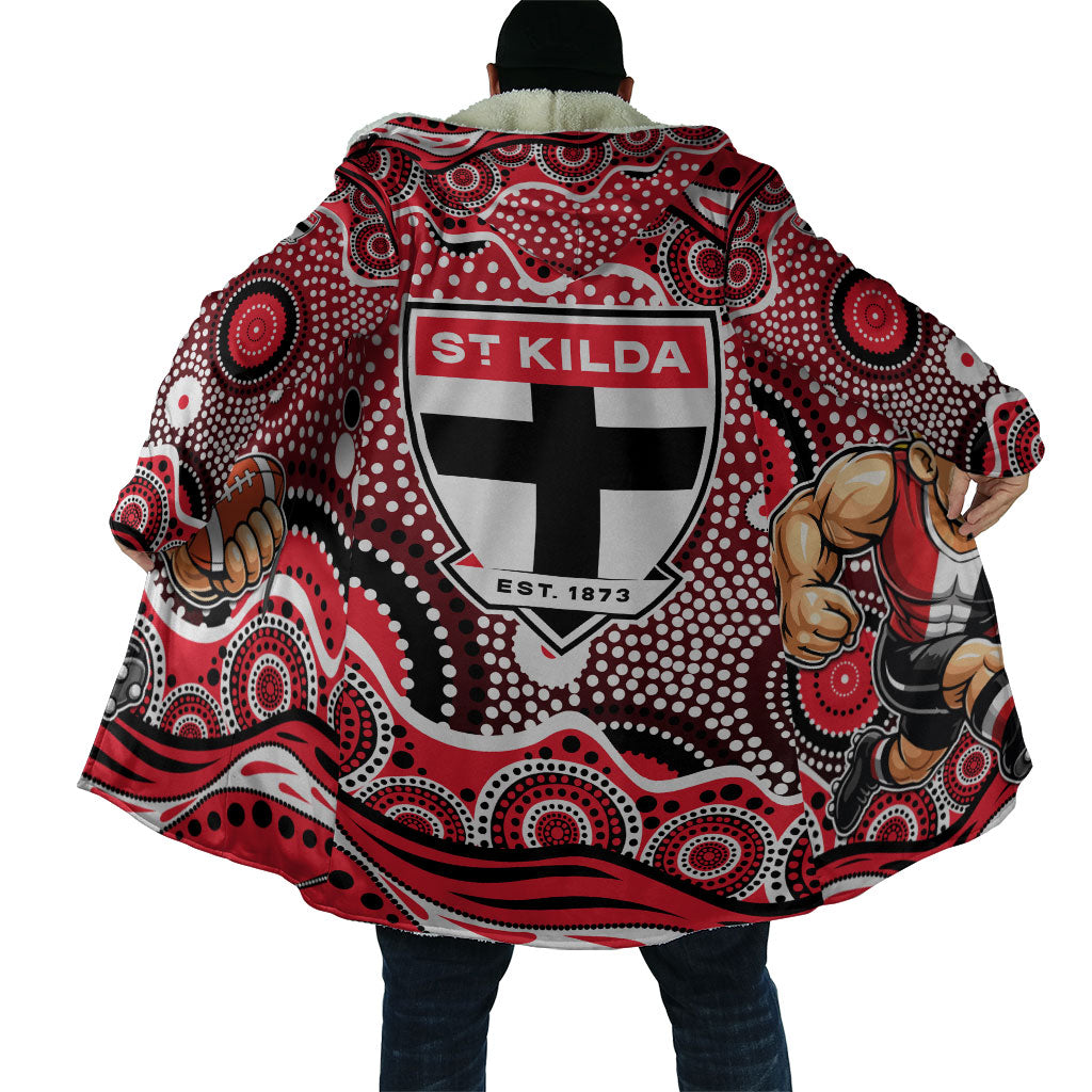 St Kilda Saints Cloak Aboriginal Dot Pattern - Football Mascot Heritage Pride