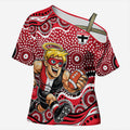 St Kilda Saints Cross Shoulder Shirt Aboriginal Dot Pattern - Football Mascot Heritage Pride