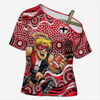 St Kilda Saints Cross Shoulder Shirt Aboriginal Dot Pattern - Football Mascot Heritage Pride