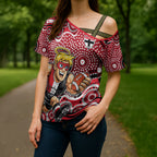 St Kilda Saints Cross Shoulder Shirt Aboriginal Dot Pattern - Football Mascot Heritage Pride