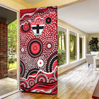 St Kilda Saints Door Cover Aboriginal Dot Pattern - Football Mascot Heritage Pride