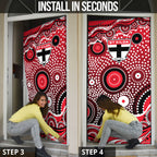 St Kilda Saints Door Cover Aboriginal Dot Pattern - Football Mascot Heritage Pride