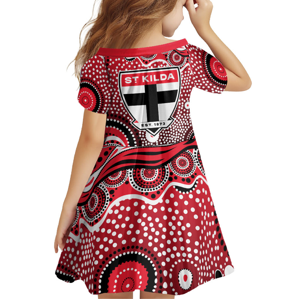 St Kilda Saints Family Matching Puletasi and Hawaiian Shirt Aboriginal Dot Pattern - Football Mascot Heritage Pride