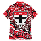 St Kilda Saints Family Matching Summer Maxi Dress and Hawaiian Shirt Aboriginal Dot Pattern - Football Mascot Heritage Pride