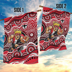 St Kilda Saints Garden Flag Aboriginal Dot Pattern - Football Mascot Heritage Pride